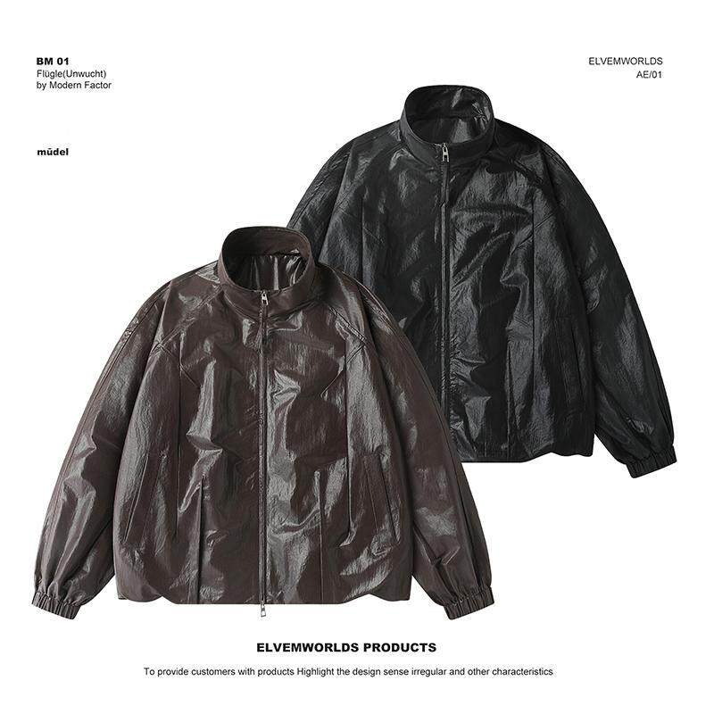 男女同款！春季美式痞帅机车风宽松哈灵顿男士休闲夹克外套26805