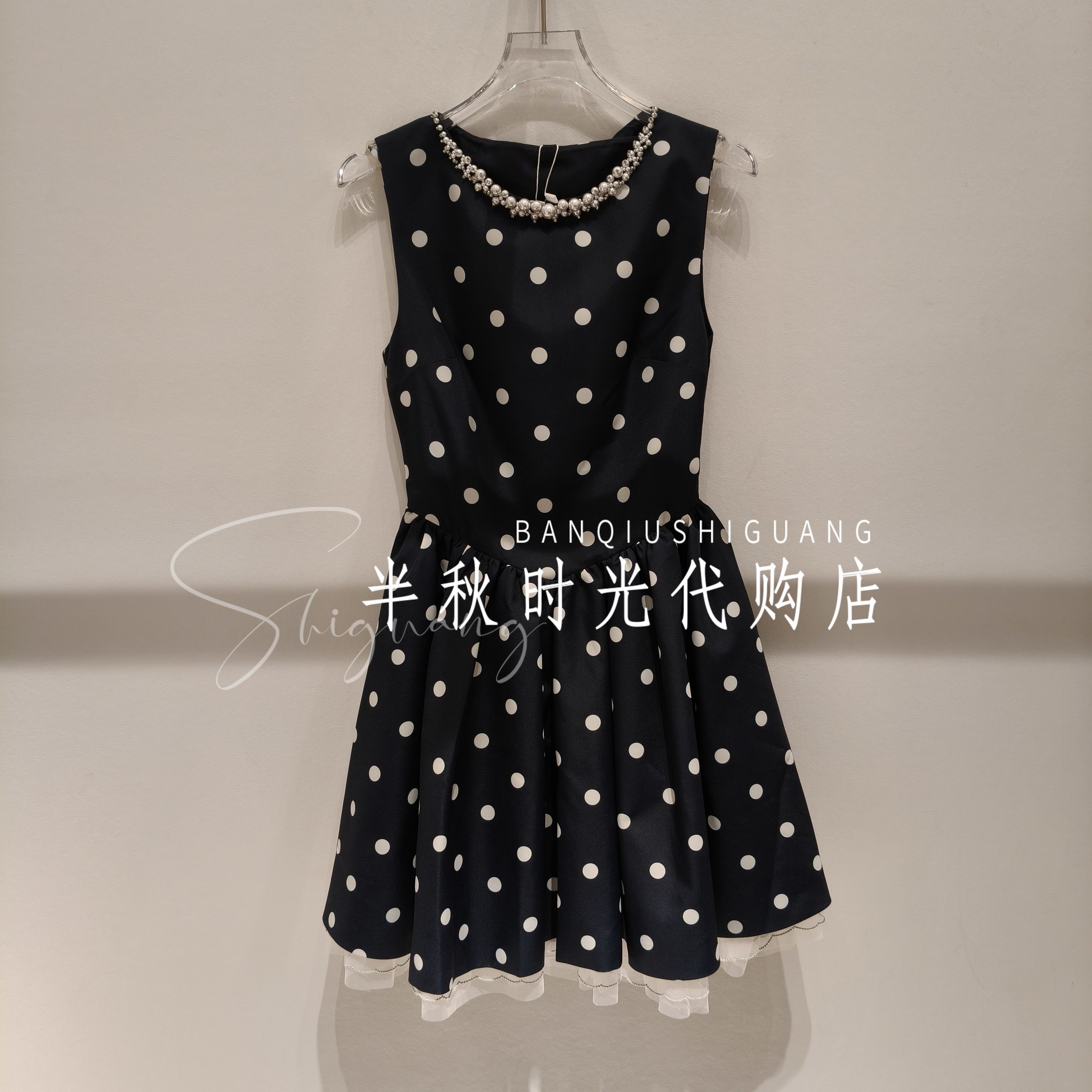 CAROLINE/卡洛琳 2026春季新款复古波点无袖连衣裙XSC1L03A-2780