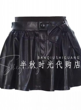 （小魔女）LF26C21SS268原1495LeFame拉飞姆26春装蝴蝶结PU皮半裙