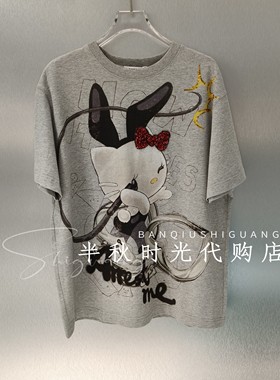 福蝶2026春季 手绘感兔女郎小猫上衣2610T18327-999