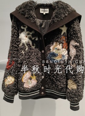 （小魔女）UY25442W134179-4999 UOOYAA乌丫25冬海军领棒球服外套