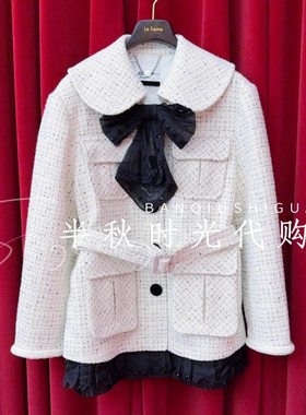 （小魔女）LF26C01SC236原3895LeFe拉**飞姆26春装蝴蝶结绣花外套