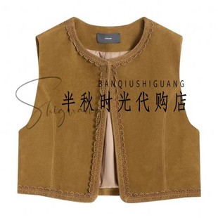 E双皇冠专柜正品 25FWLE29原3480IC 25冬雕花蕾丝反绒外套 小魔女