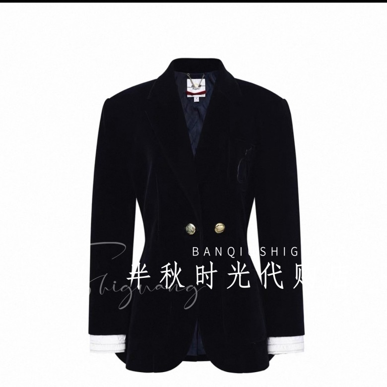 （小魔女）LF25D51SC056原2895 LeFe拉**飞姆25冬收腰丝绒短外套