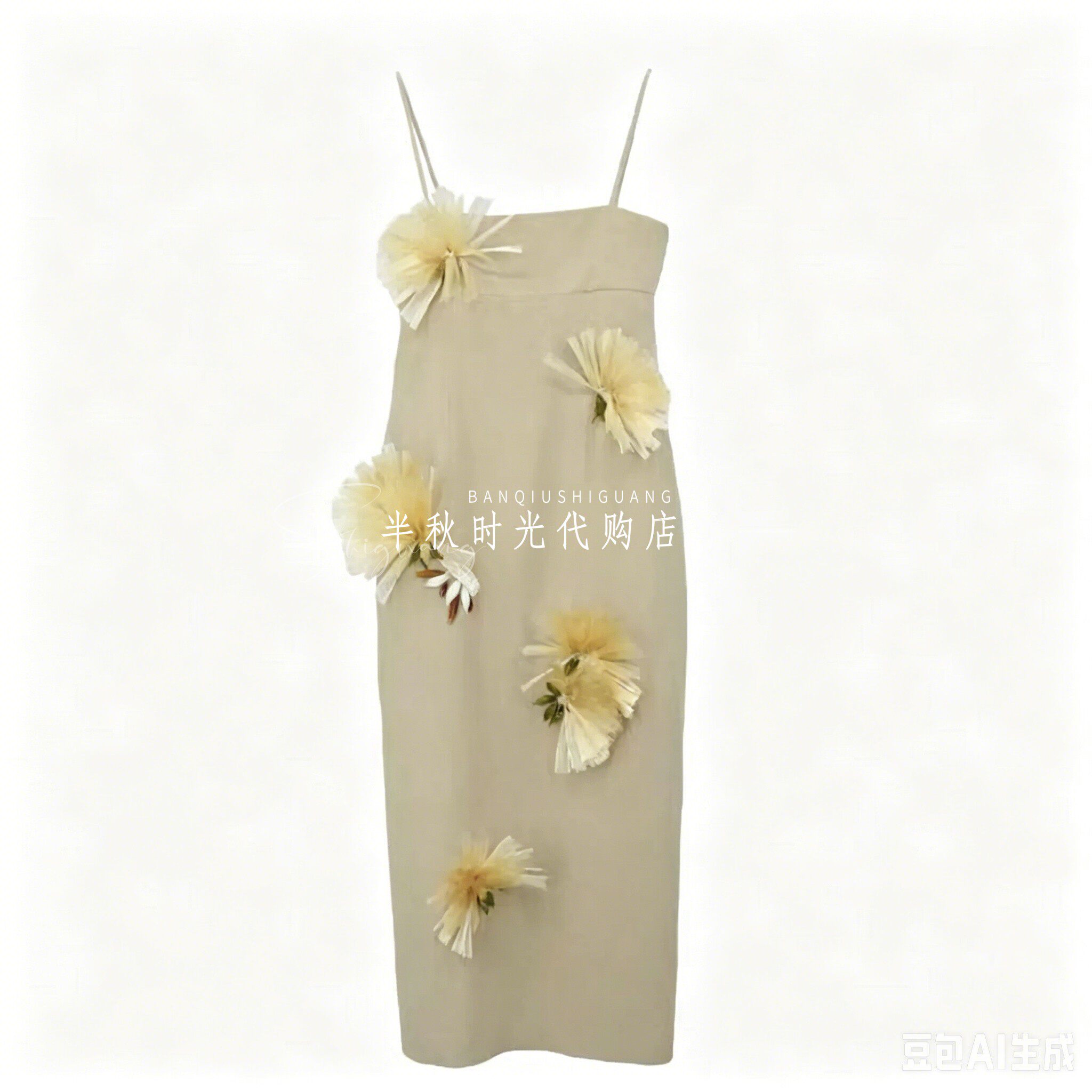 YOUWEI 2026夏 重工海底钉珠亚麻吊带裙女 Y5726227 原3799