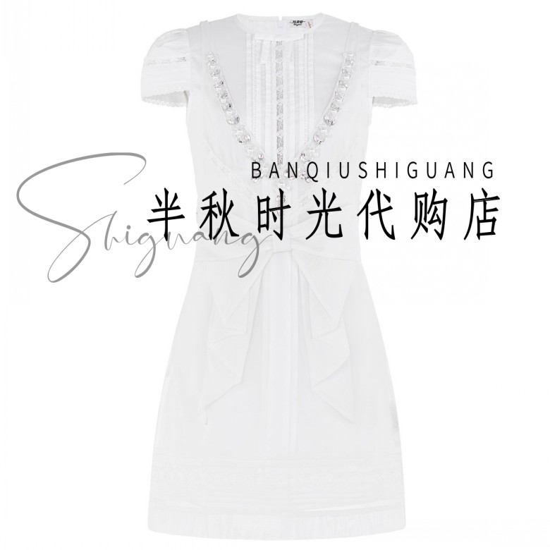 (小魔女)LF25Q00SO269原3295Lefm拉双皇冠正品25秋宫廷钉珠连衣裙