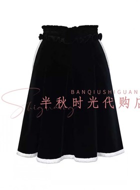 （小魔女）LF26C31SS356原2695LeFame拉飞姆26春装丝绒撞色百褶裙