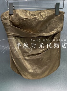 26SSSL30原880 IC*E双皇冠专柜正品2026春褶皱金色抹胸