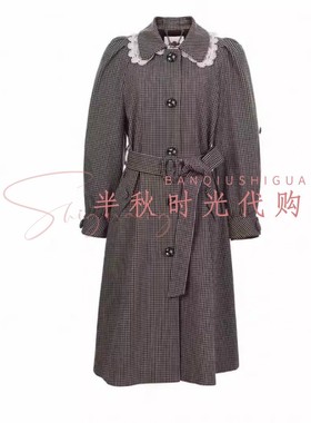 （小魔女）LF26C41SC041原4295LeFame拉飞姆26春4295绣花格纹风衣