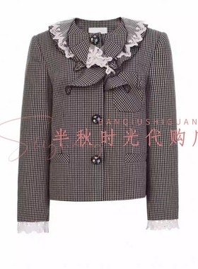 （小魔女）LF26C41SC208原2895LeFame拉飞姆26春装荷叶边蕾丝外套