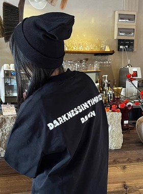 DARKNESSINTIMIDTION(DAMN) 大口袋LOGO印花长袖宽松长袖国潮