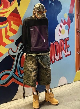 DARKNESSINTIMIDTION(DAMN) 数码印花图案LOGO长袖宽松长袖国潮