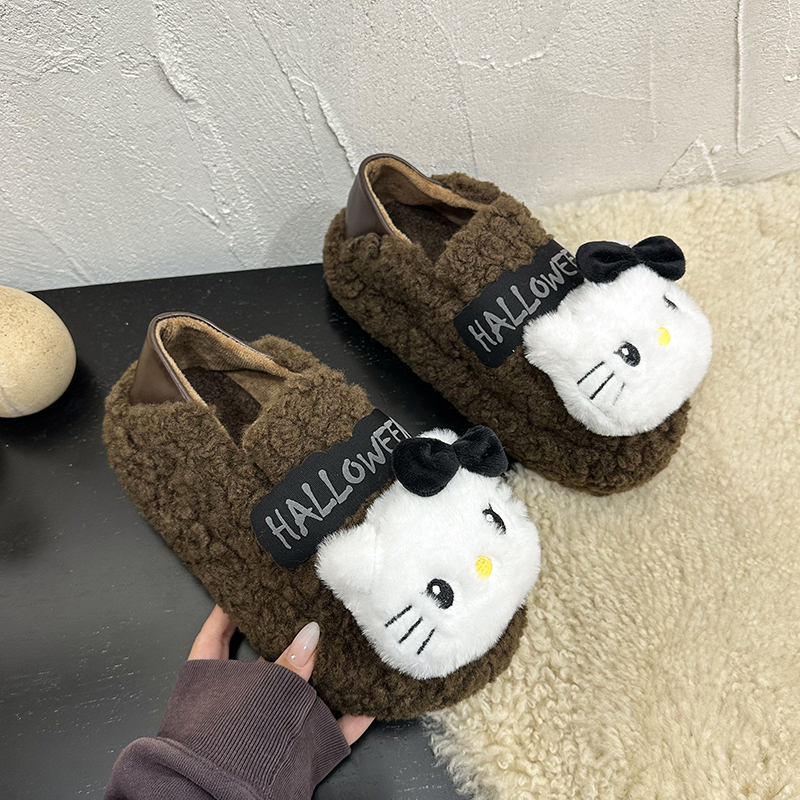 趣味可爱防滑毛毛棉鞋子