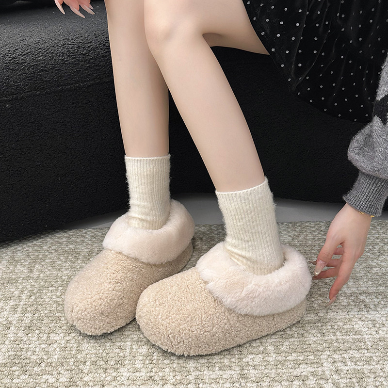 内增高厚底毛绒勃肯鞋女2025新款冬季加绒加厚棉鞋子一脚蹬雪地靴,女鞋,棉鞋,淘宝优惠券,粉丝福利购,淘宝优惠卷