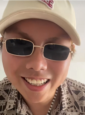 揽佬揽小同款眼镜韩版时尚金属小方框太阳镜墨镜复古街拍嘻哈说唱