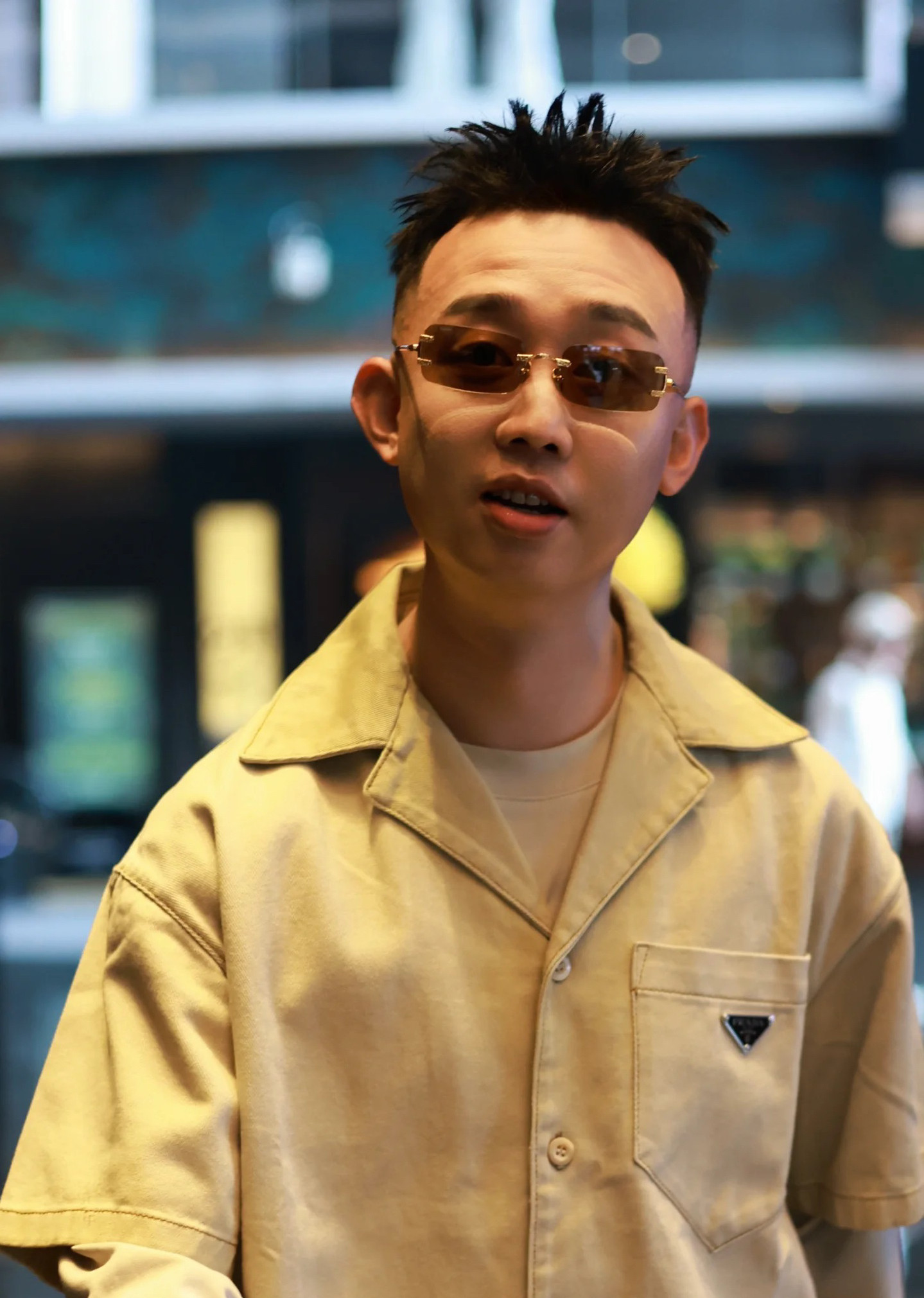 歌手gai同款墨镜无框太阳镜时太阳眼镜