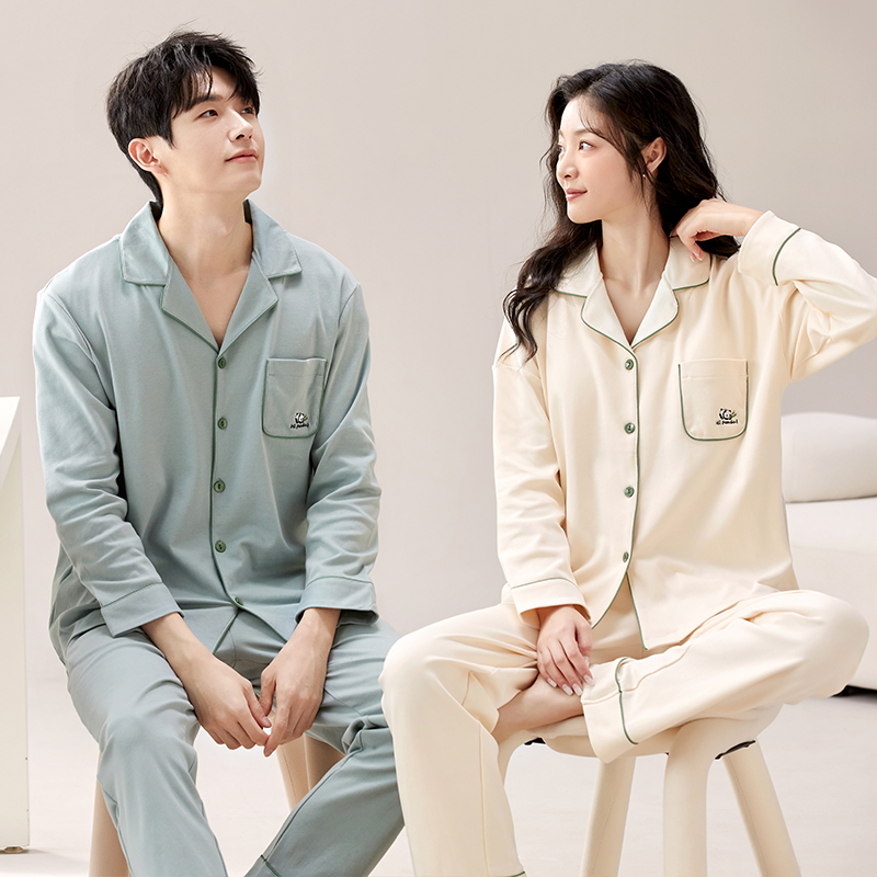 新款情侣睡衣女春秋款