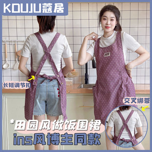 围裙厨房家用2025新款夏季薄款做饭家用厨房餐饮工作服围裙女围腰