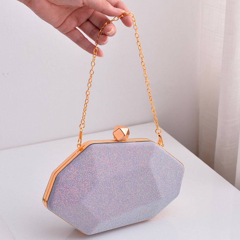 Design irregular bronzing banquet clutch handbag party bag