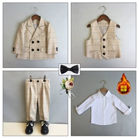 Рубашка, комплект, костюм, жилет, штаны, галстук-бабочка на лацкан, 4 предмета