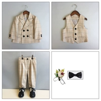 Комплект, костюм, жилет, штаны, галстук-бабочка на лацкан, 3 предмета