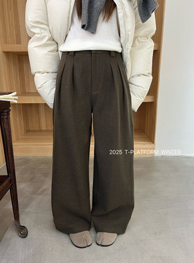 ［T台］T-PLATFORM广州十三行 松弛穿搭阔腿裤冬款休闲裤女23359