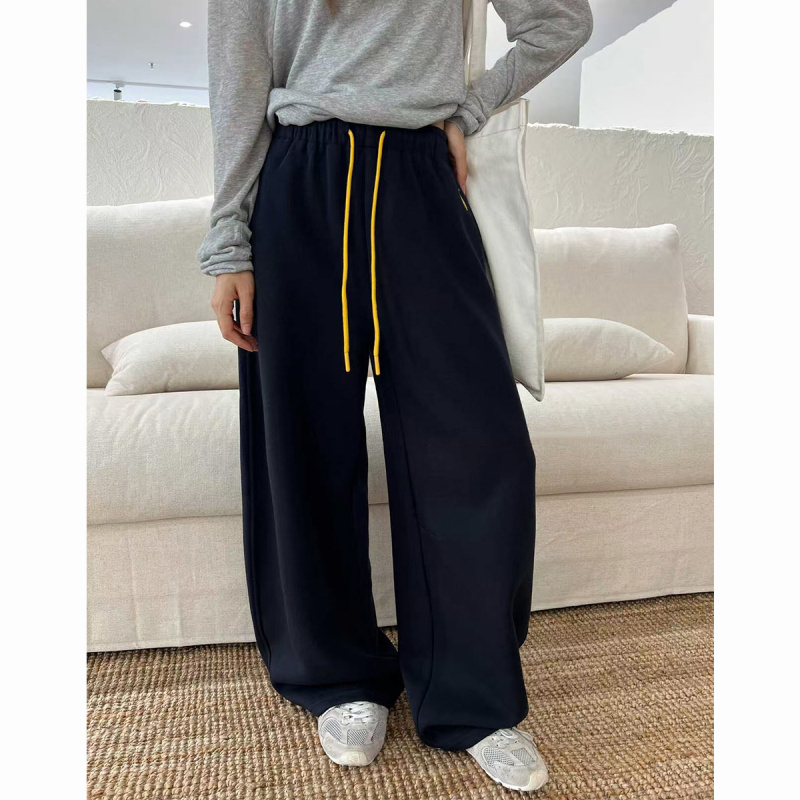 慵懒风抽绳休闲裤女冬季薄绒香蕉