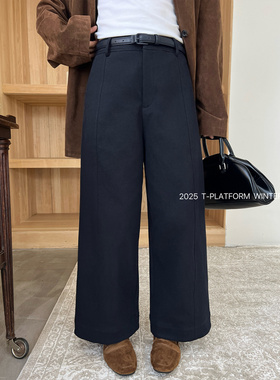 ［T台］T-PLATFORM广州十三行 冬季厚款休闲九分裤小个子裤83311