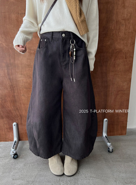 ［T台］T-PLATFORM广州十三行 小个子牛仔裤冬季加绒气球裤93155