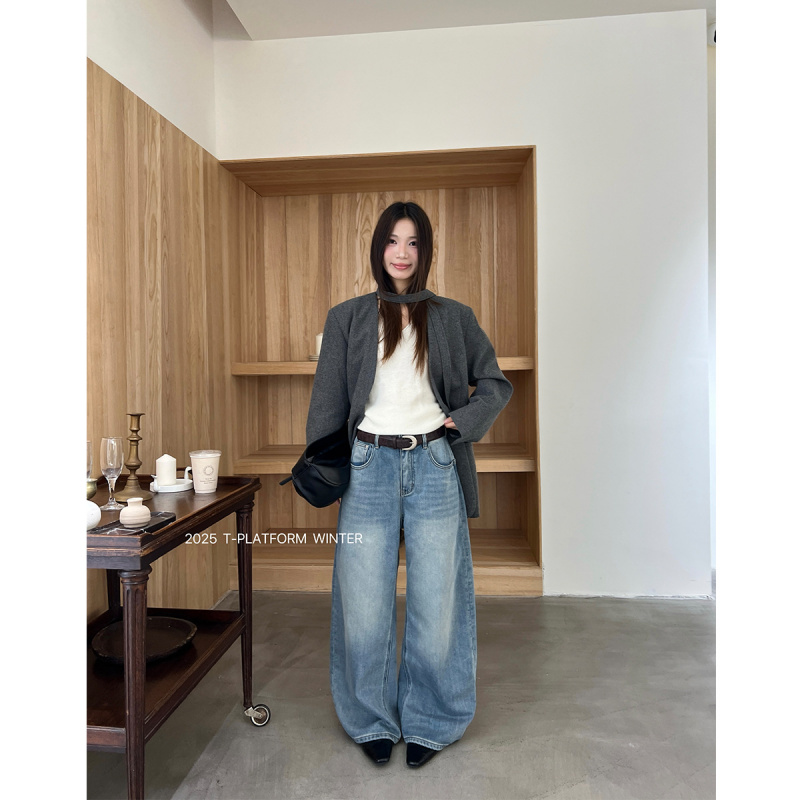 T台冬季薄绒牛仔裤302