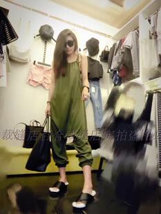 吊带大裆裤2026连体裤春夏新款韩版个性休闲时尚宽松显瘦女裤子