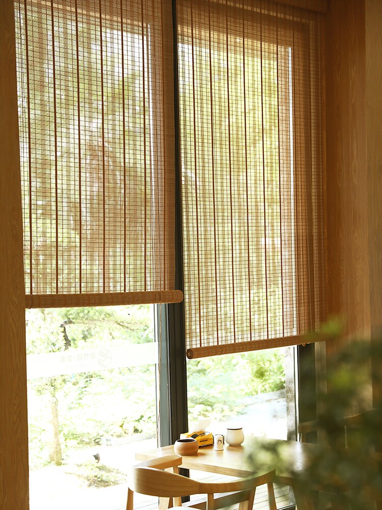 北京安装竹帘卷帘遮阳遮光阳台茶卷帘