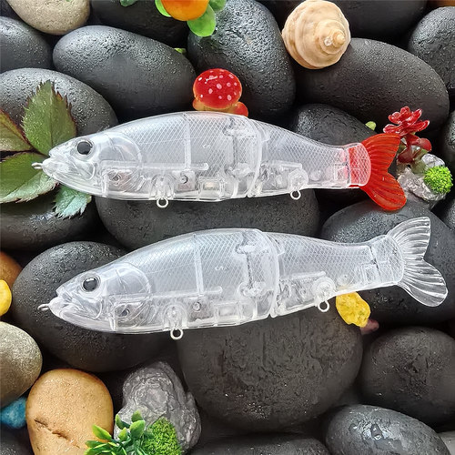 日系新品MG13.5cm/29g三色软尾两节浮水路亚饵泳饵透明无涂装饵胚