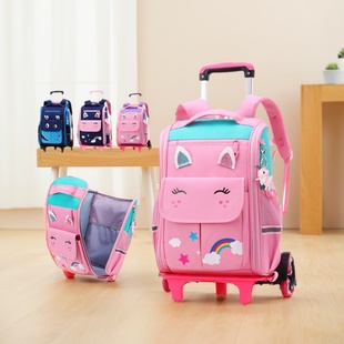 小学生三到六年级拉杆箱书包可爬楼大容量女生儿童2025新款高颜值