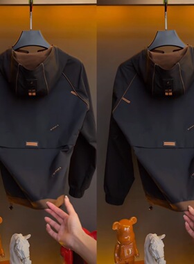 富人穿搭【阿媚专属-XU1511】26年男士新款春秋连帽痞帅夹克外套