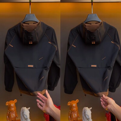 富人穿搭【阿媚专属-XU1511】26年男士新款春秋连帽痞帅夹克外套