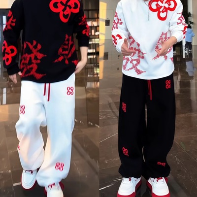 金先生2026马年新款高级感百搭潮流高街男士休闲加绒长裤卫衣