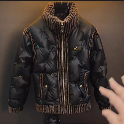 2026新款潮牌高级感时尚气质百搭恶魔小眼睛男士立领保暖棉服外套