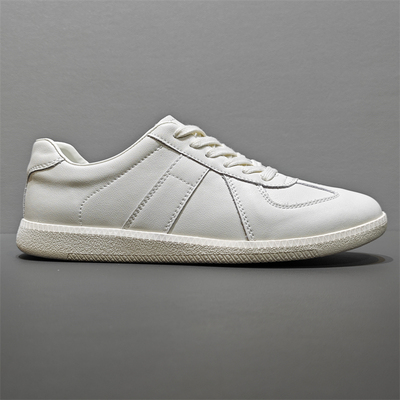 外贸原单捡漏断码真皮德训鞋男纯色小白鞋韩版百搭运动复古板鞋潮