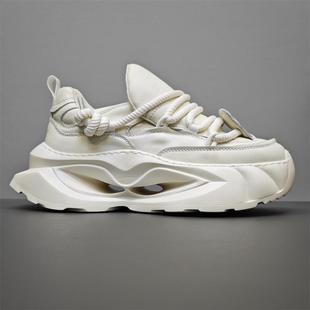 出口外贸鞋特价处理白色老爹鞋潮流休闲鞋男士面包屑小众设计高级