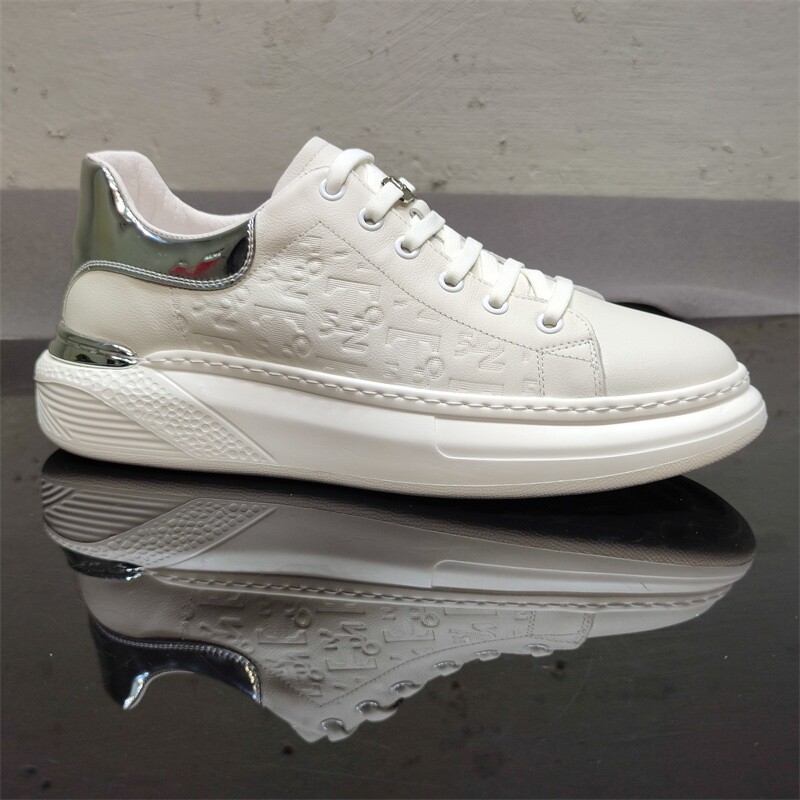 头层牛皮厚底百搭增高男鞋