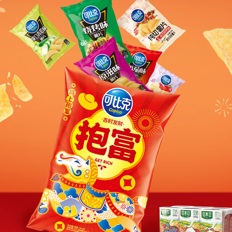 可比克抱富大礼包962g休闲零食膨化食品春节送礼年货混合口味团购,零食/坚果/特产,膨化食品,淘宝优惠券,粉丝福利购,淘宝优惠卷