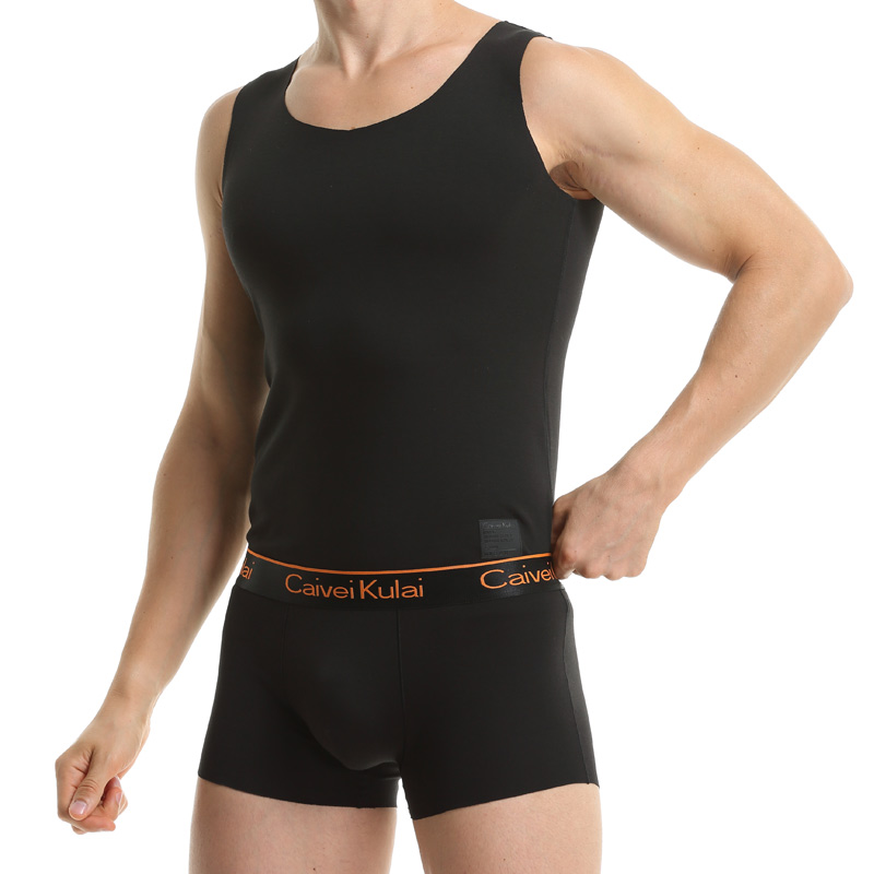 磨绒发热背心男无痕裁剪修身版型