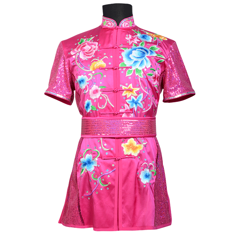 言一青少年新款手工亮片武术服