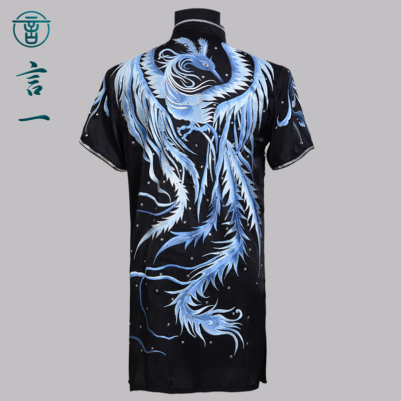 言一武术真丝刺绣太极服