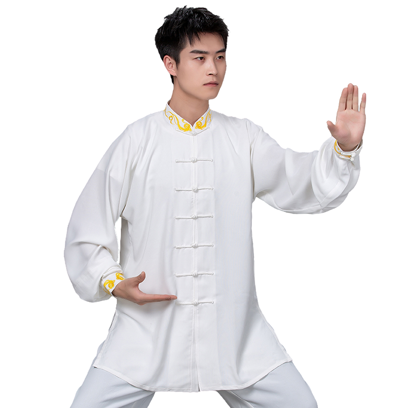 言一男休闲太极服纯色棉麻定制