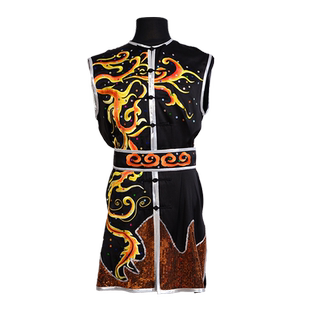 言一太极服中式武术表演竞技气功服青少年南拳服比赛套装手工制作