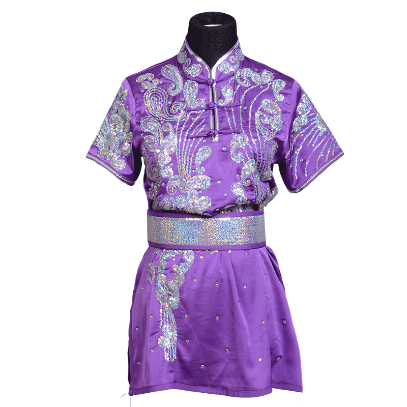 言一男女同款亮片刺绣武术服定制