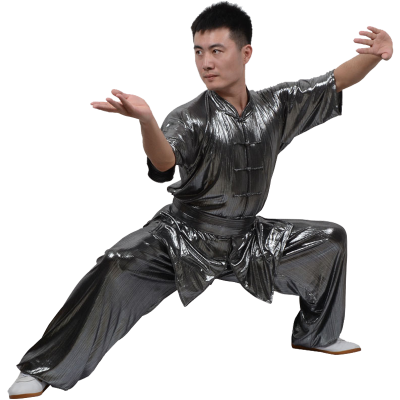言一武术服闪亮练功服定做男女款