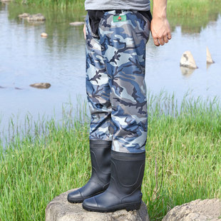 高筒过膝雨靴皮衩腿裤 插秧靴 钓鱼捕鱼水鞋 涉水下田 男女下水裤